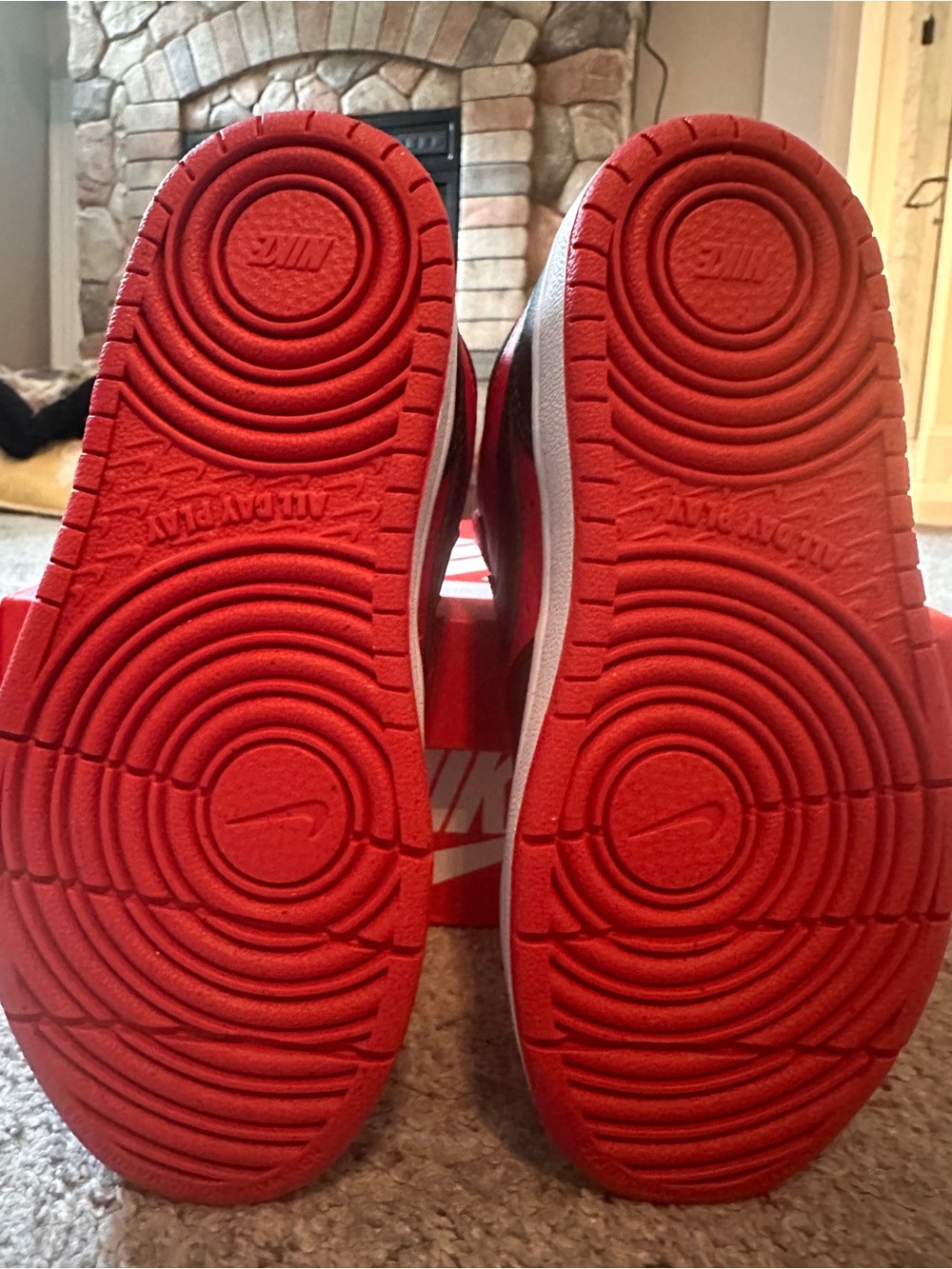 Nike Court Borough Mid 2 (PSV) University Red/Black Toddler Shoes Size 11C NIB - Picture 7 of 7